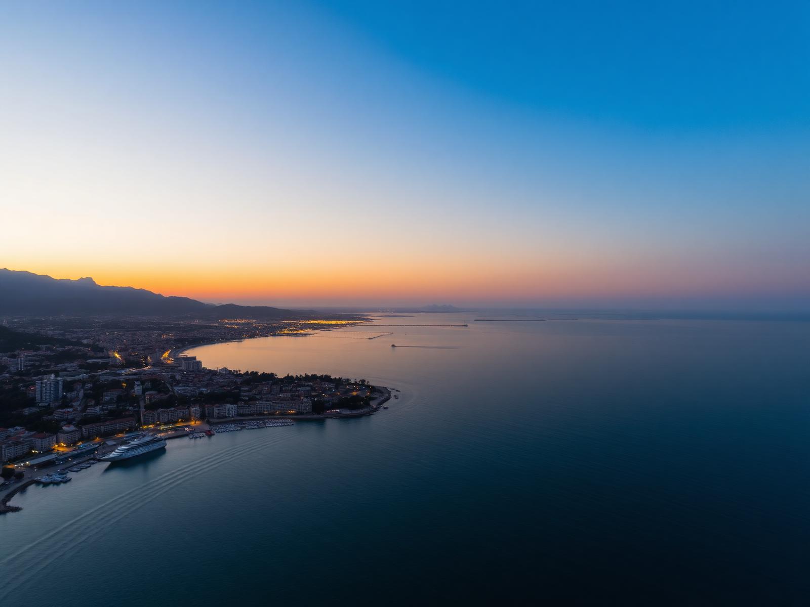 Vlorë në perëndim të diellit